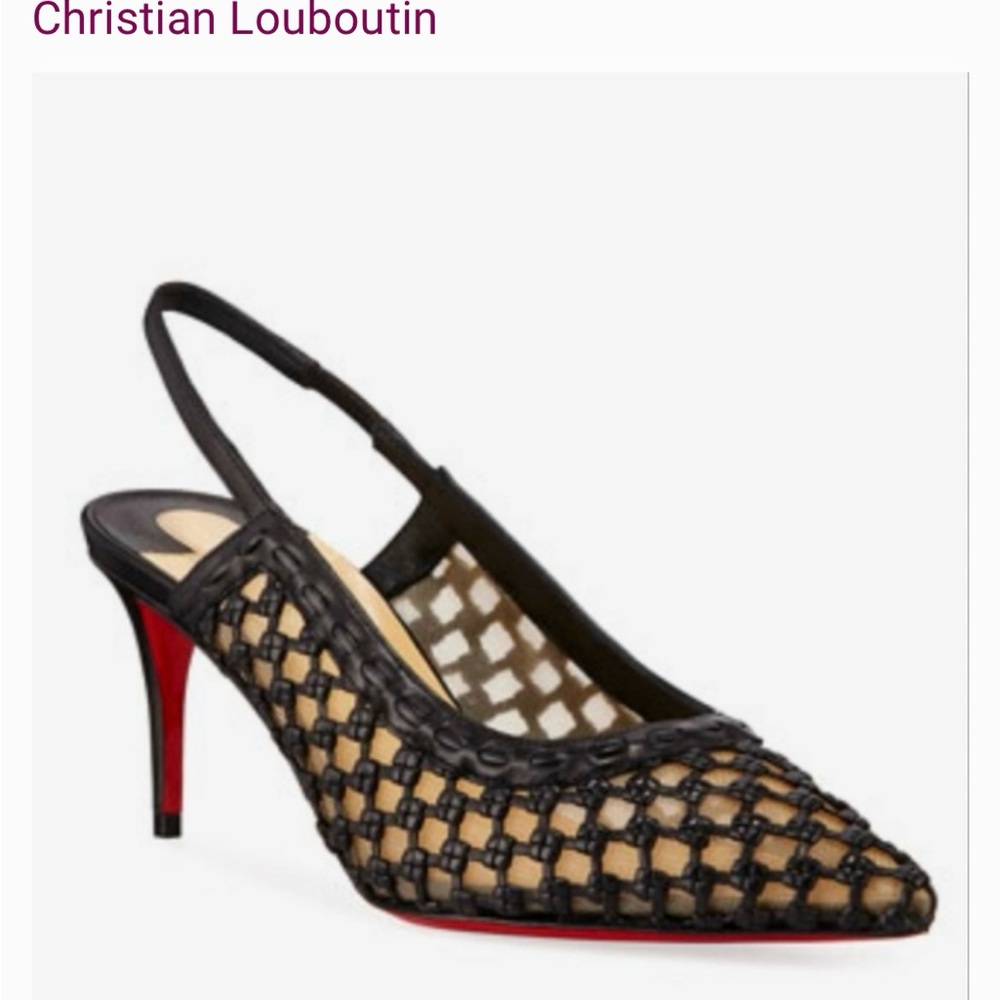 Host Pick!🥳 Christian Louboutin Cage and Sling Black Heels w/Signature Red Sole